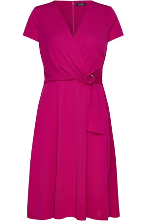 Ralph Lauren Surplice Jersey Dress Kort Kjole Pink
