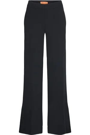 STINE GOYA Flared Long Pants, 2273 Crepe Bottoms Trousers Flared Black