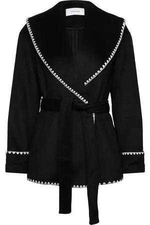 BUBBLEROOM Yara Shawl Collar Wool Blend Jacket Uldjakke Jakke Black