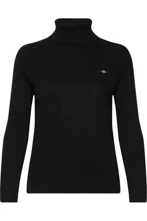 GANT Extrafine Lambswool Blend Rollneck Tops Knitwear Turtleneck Black
