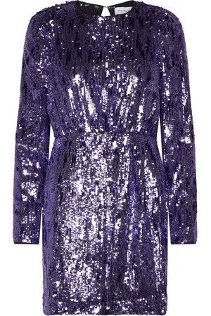 SELECTED Slfari-Colyn Ls Short Sequins Dress B Kort Kjole Purple