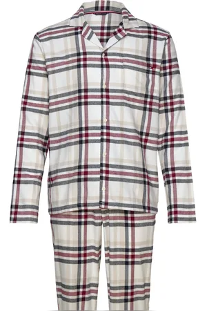 Tommy Hilfiger Ls Flannel Pj Shirt Set Pyjamas Nattøj Beige