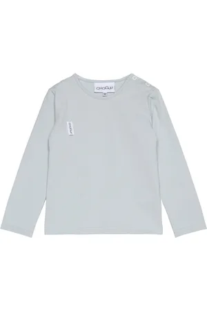 Gugguu Unisex Shirt Tops T-shirts Long-sleeved T-Skjorte Blue