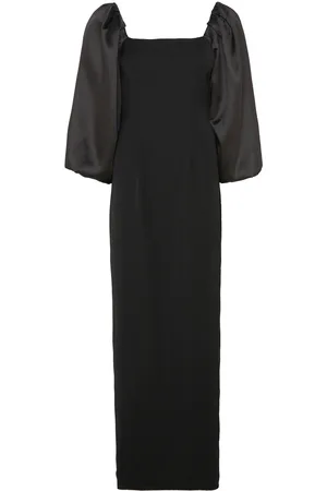 By Malina Helena Pouf Sleeve Maxi Dress Maxikjole Festkjole Black