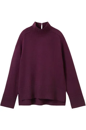 TOM TAILOR Knit Cosy Mock-Neck Tops Knitwear Jumpers Burgundy