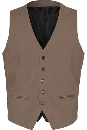 Lindbergh Mens Waistcoat For Suit Habitvest Brown