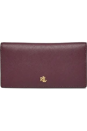 Ralph Lauren Crosshatch Leather Slim Wallet Bags Card Holders & Wallets Wallets Burgundy