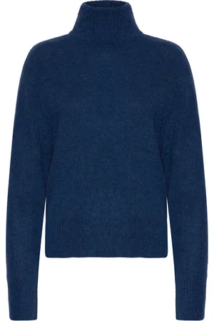 Mos Mosh Mmaidy Thora Rollneck Knit Tops Knitwear Turtleneck Blue