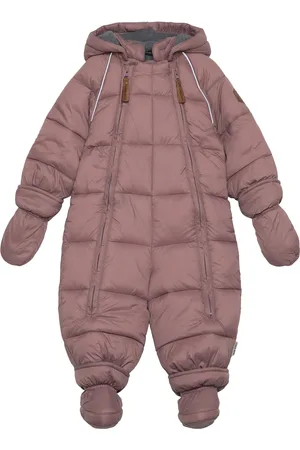 Mikk-Line Puff Baby Suit W Acc Rec. Outerwear Coveralls Snow-ski Coveralls & Sets Purple