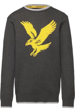 Lyle & Scott Eagle Intarsia Jumper Tops Knitwear Pullovers Grey