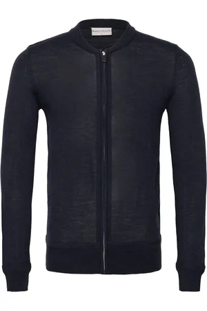 Bruun & Stengade Bs Alon Regular Fit Knitwear Tops Knitwear Full Zip Jumpers Navy