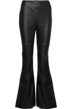 Deadwood Kick Bottoms Trousers Leather Leggings-Bukser Black