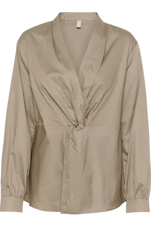 Culture Cubaz Blouse Tops Shirts Long-sleeved Beige