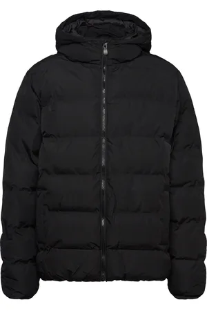 MANGO Hood Quilted Coat Outerwear Jackets & Coats Quilted Jackets Black
