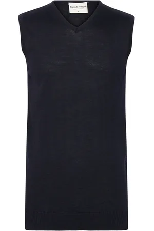 Bruun & Stengade Bs Merkur Regular Fit Knitwear Tops Knitwear Knitted Vests Navy