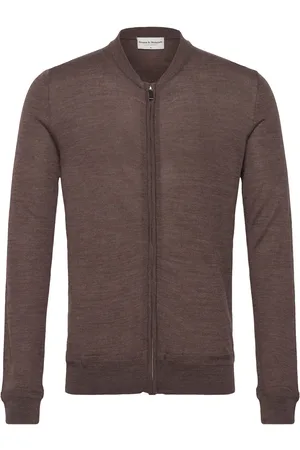Bruun & Stengade Bs Alon Regular Fit Knitwear Tops Knitwear Full Zip Jumpers Brown