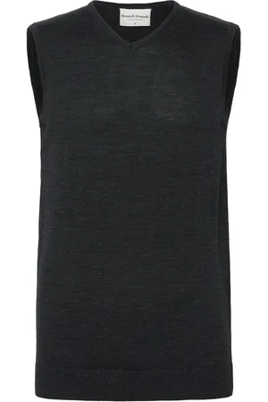 Bruun & Stengade Bs Merkur Regular Fit Knitwear Tops Knitwear Knitted Vests Black