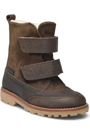 ANGULUS Boots - Flat - With Velcro Vinterstøvler Med Burrebånd Brown