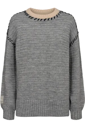 Numph Nutria Pullover Tops Knitwear Jumpers Grey
