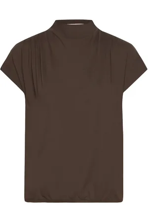 Dante 6 Cyra Drapey Top Tops Blouses Short-sleeved Brown