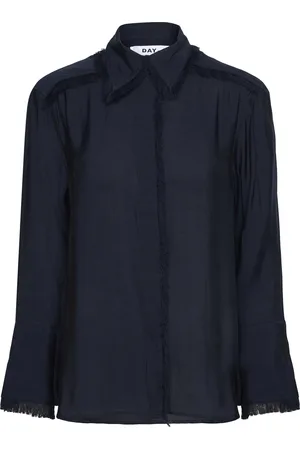 DAY Birger et Mikkelsen Havanna - Sheer Fringes Tops Shirts Long-sleeved Navy