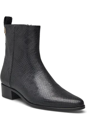 Tommy Hilfiger Low Cowboy Flat Snake Shoes Boots Cowboy Boots Black