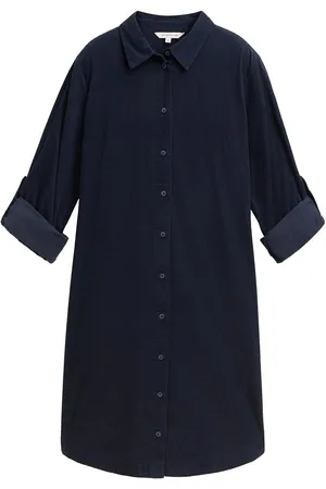 TOM TAILOR Solid Corduroy Dress Knælang Kjole Navy