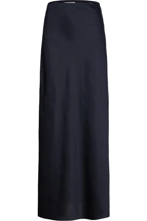 Dante 6 Ywa Creased Satin Maxi Skirt Skirts Maxi Skirts Navy