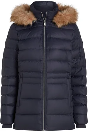 Tommy Hilfiger Tyra Down Jacket With Fur Foret Jakke Navy