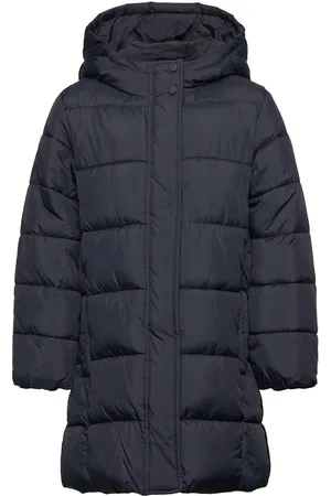 MANGO Hood Quilted Coat Foret Jakke Navy