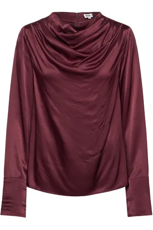 Twist & tango Tammie Satin Blouse Tops Blouses Long-sleeved Burgundy