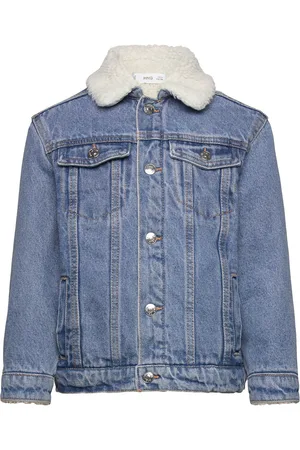 MANGO Shearling Denim Jacket Outerwear Jackets & Coats Denim & Corduroy Blue