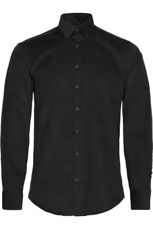 Lindbergh Fine Corduroy Shirt L/S Tops Shirts Casual Black