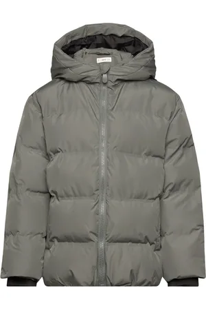 MANGO Hood Quilted Coat Outerwear Jackets & Coats Quilted Jackets Khaki Green