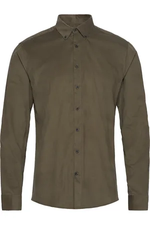 Lindbergh Fine Corduroy Shirt L/S Tops Shirts Casual Green