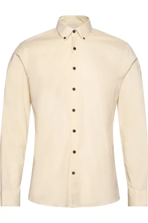 Lindbergh Fine Corduroy Shirt L/S Tops Shirts Casual Cream