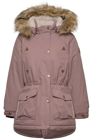 Mikk-Line Twill Nylon Girl Parca Outerwear Snow-ski Clothing Snow-ski Jacket Pink