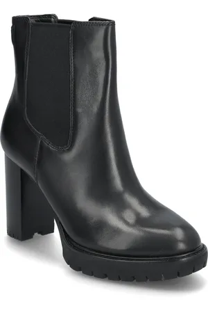 Ralph Lauren Layne Leather Bootie Shoes Boots Ankle Boots Ankle Boots With Heel Black