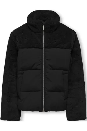 ONLY Kogwanja Fur Puffer Mix Coat Otw Foret Jakke Black
