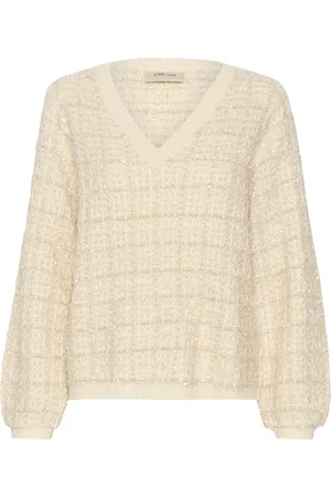 Cream Crbilo Knit Blouse Tops Knitwear Jumpers Beige