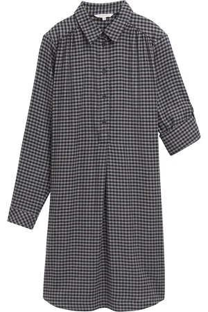 TOM TAILOR Checked Flanell Dress Knælang Kjole Navy