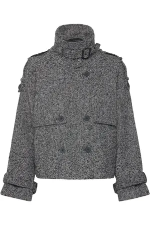 Minus Mspeggy Trench Jacket Uldjakke Jakke Grey