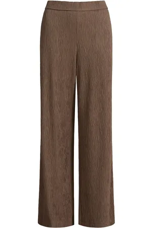 Ivo Nikkolo Viscose-Mix Trousers, Tanarys Bottoms Trousers Wide Leg Brown