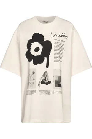 Marimekko Nopeus Unikko Placement Tops T-shirts & Tops Short-sleeved Cream
