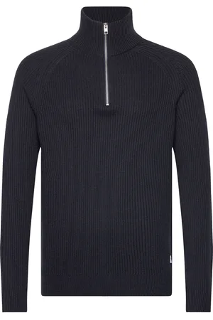 JACK & JONES Jjpannel Knit Half Zip Aw24 Tops Knitwear Half Zip Jumpers Navy Jack & J S
