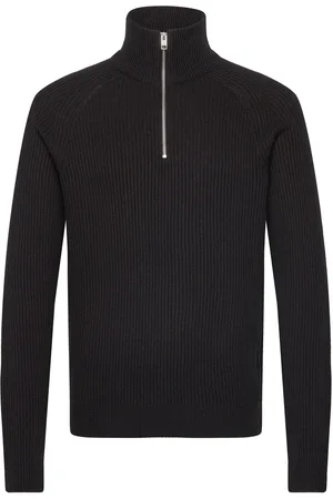 JACK & JONES Jjpannel Knit Half Zip Aw24 Tops Knitwear Half Zip Jumpers Black Jack & J S