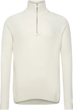JACK & JONES Jjpannel Knit Half Zip Aw24 Tops Knitwear Half Zip Jumpers Cream Jack & J S
