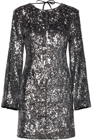 MAUD Sandra Sequin Dress Kort Kjole Silver