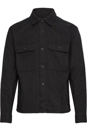 Abercrombie & Fitch Anf Mens Wovens Tops Overshirts Black