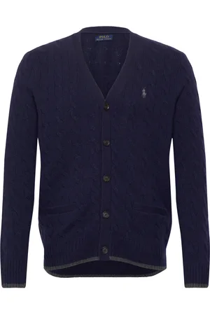 Ralph Lauren 2/15 Wool/Cash Rws-Lsl-Crd Tops Knitwear Cardigans Navy